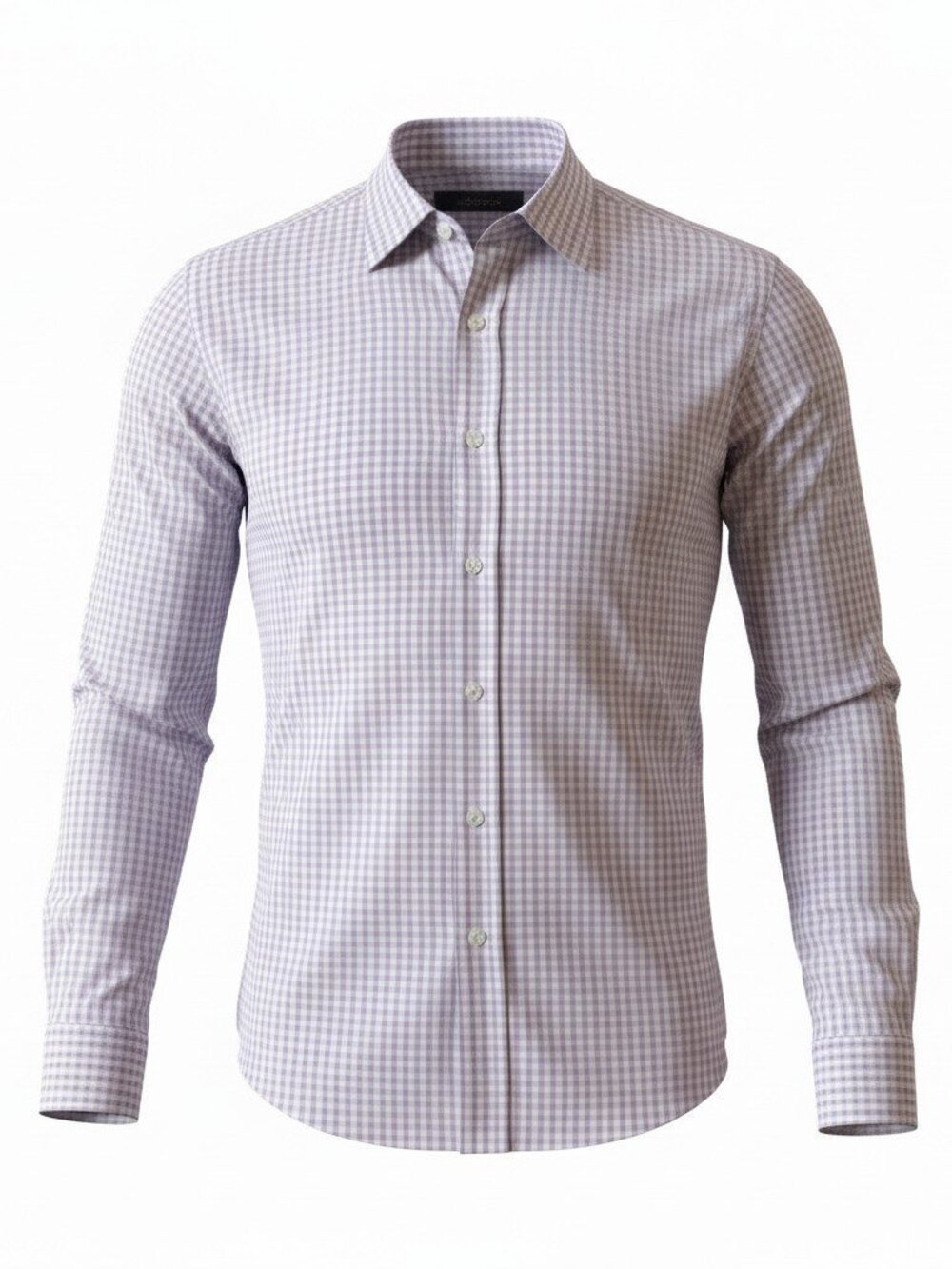 UNTUCKit Men's Slim Fit Taupe Gingham Long Sleeve Button Up Shirt Sz Large